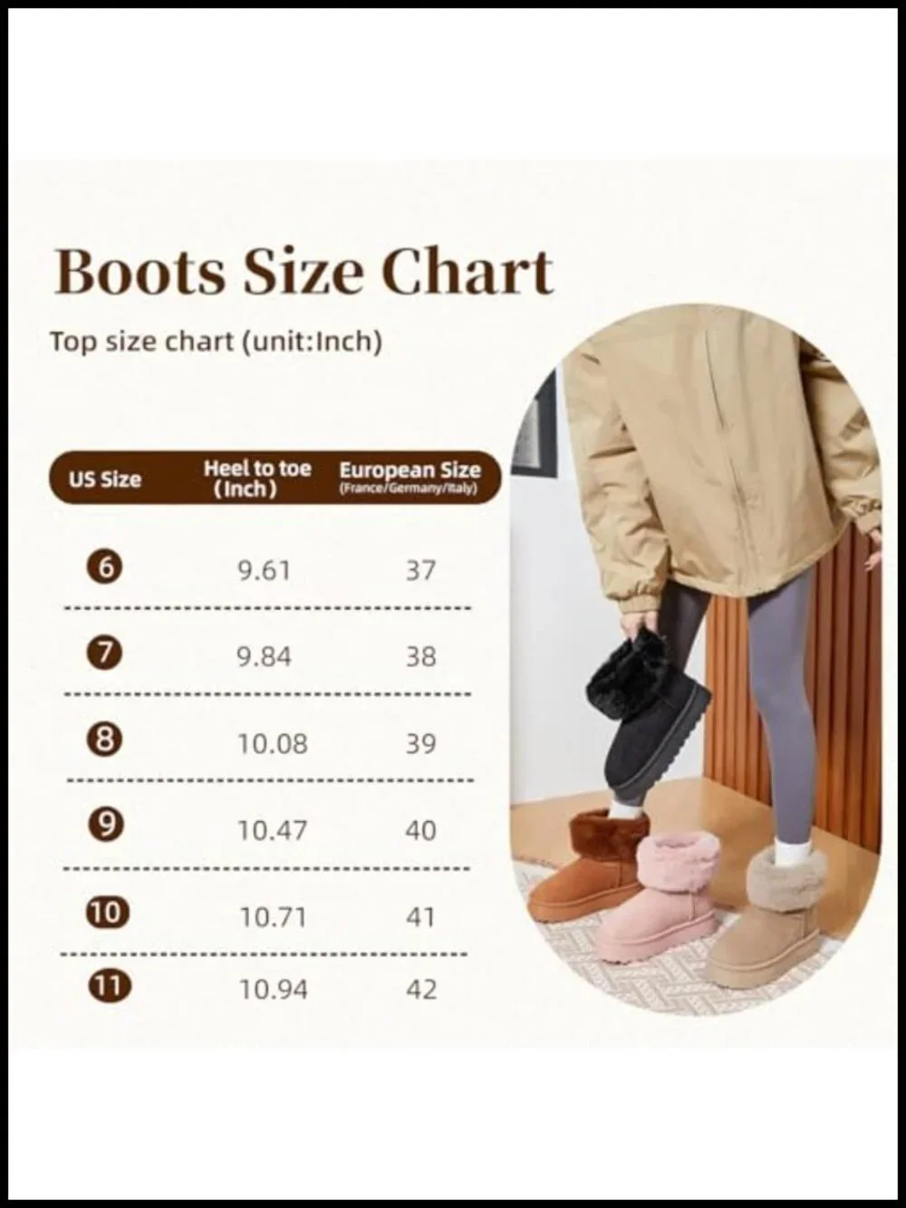 Winter Boots for Women Platform Snow Boots Fuzzy Ankle Booties Comfortable
